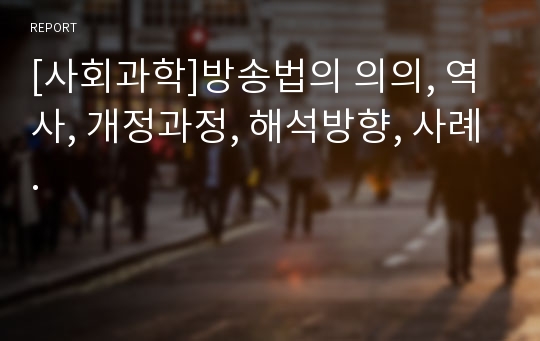 [사회과학]방송법의 의의, 역사, 개정과정, 해석방향, 사례.