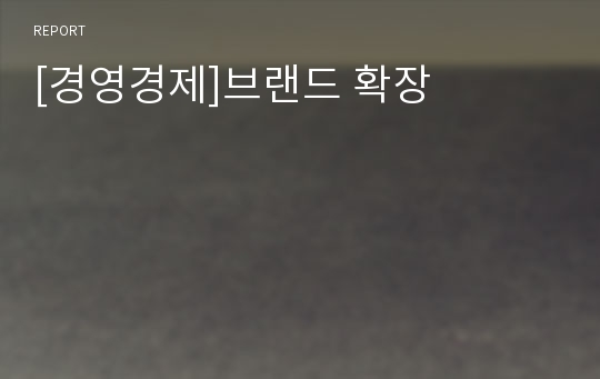 [경영경제]브랜드 확장