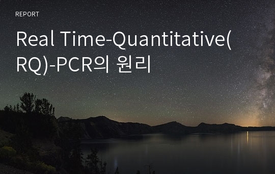 Real Time-Quantitative(RQ)-PCR의 원리