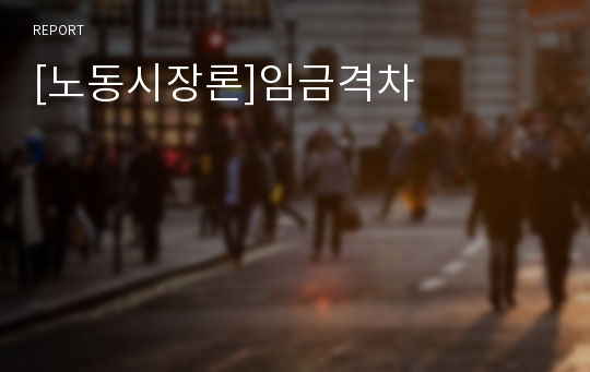 [노동시장론]임금격차