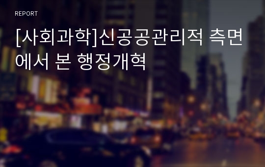 [사회과학]신공공관리적 측면에서 본 행정개혁