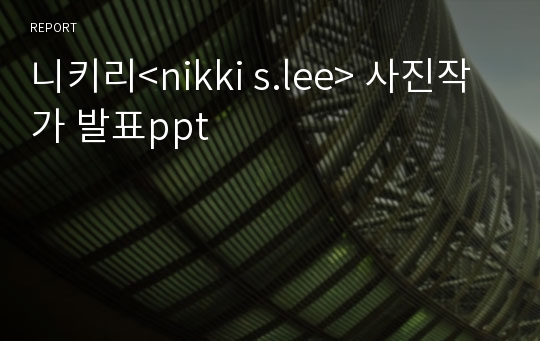 니키리&lt;nikki s.lee&gt; 사진작가 발표ppt