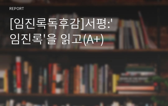 [임진록독후감]서평:&#039;임진록&#039;을 읽고(A+)