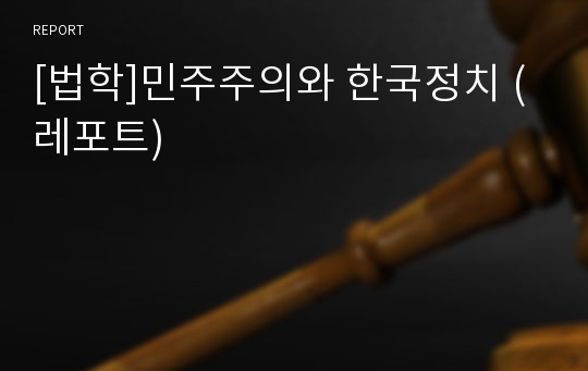 [법학]민주주의와 한국정치 (레포트)