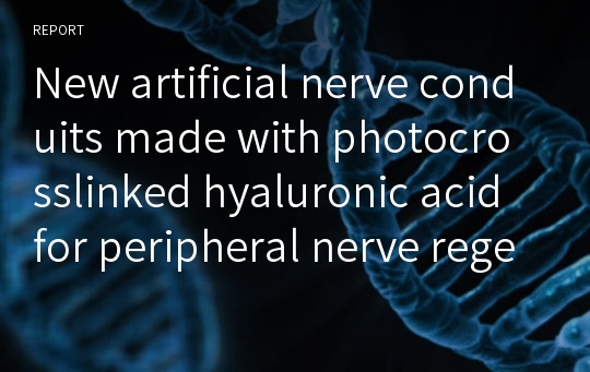 New artificial nerve conduits made with photocrosslinked hyaluronic acid for peripheral nerve regeneration