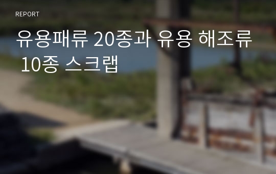 유용패류 20종과 유용 해조류 10종 스크랩