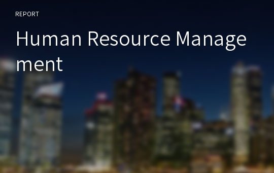 Human Resource Management