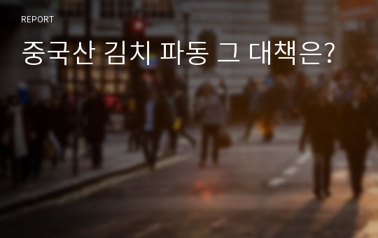 중국산 김치 파동 그 대책은?