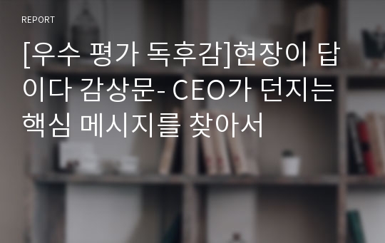 [우수 평가 독후감]현장이 답이다 감상문- CEO가 던지는 핵심 메시지를 찾아서