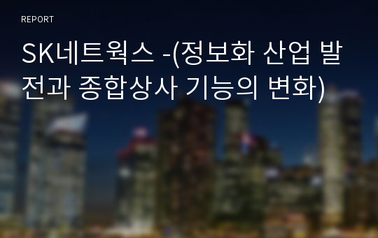 SK네트웍스 -(정보화 산업 발전과 종합상사 기능의 변화)