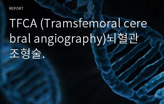 TFCA (Tramsfemoral cerebral angiography)뇌혈관 조형술.
