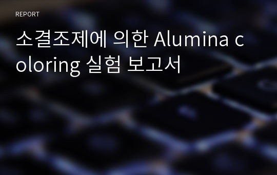 소결조제에 의한 Alumina coloring 실험 보고서