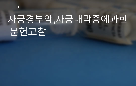 자궁경부암,자궁내막증에과한 문헌고찰