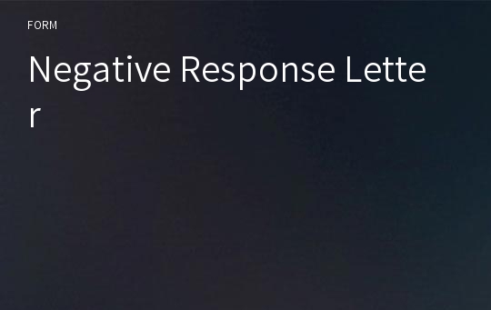 Negative Response Letter