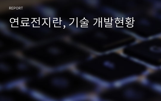 연료전지란, 기술 개발현황