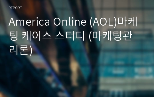 America Online (AOL)마케팅 케이스 스터디 (마케팅관리론)