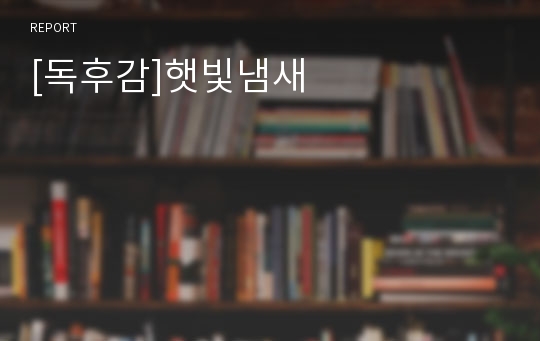 [독후감]햇빛냄새