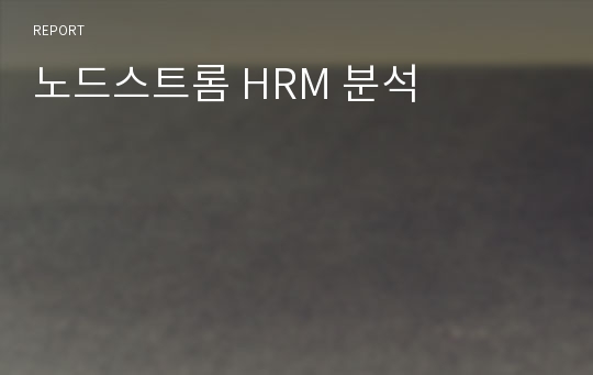 노드스트롬 HRM 분석