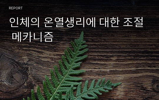 인체의 온열생리에 대한 조절 메카니즘