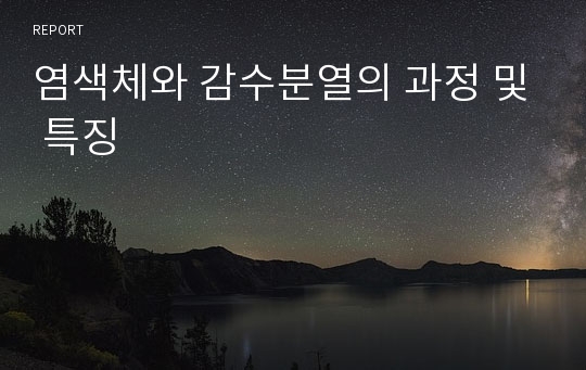 염색체와 감수분열의 과정 및 특징