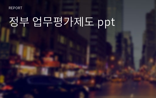 정부 업무평가제도 ppt