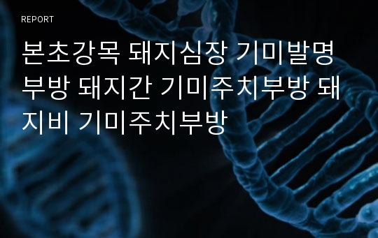 본초강목 돼지심장 기미발명부방 돼지간 기미주치부방 돼지비 기미주치부방