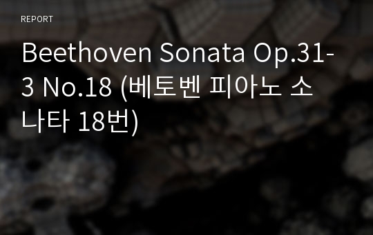 Beethoven Sonata Op.31-3 No.18 (베토벤 피아노 소나타 18번)