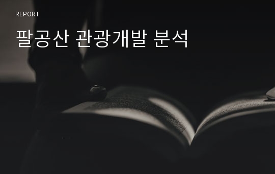 팔공산 관광개발 분석