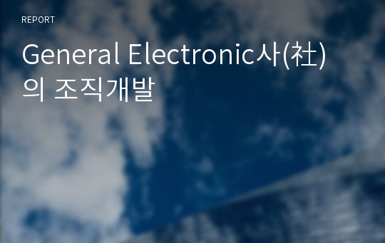 General Electronic사(社)의 조직개발