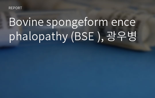 Bovine spongeform encephalopathy (BSE ), 광우병