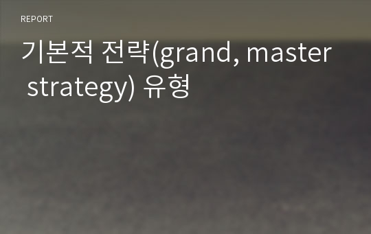 기본적 전략(grand, master strategy) 유형