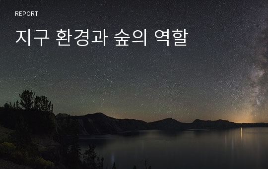 지구 환경과 숲의 역할