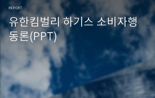 유한킴벌리 하기스 소비자행동론(PPT)