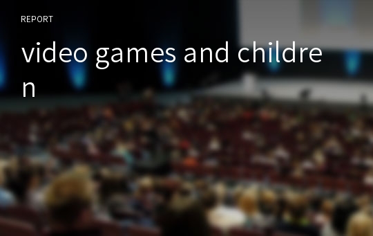 video games and children