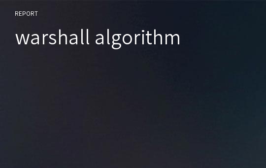 warshall algorithm
