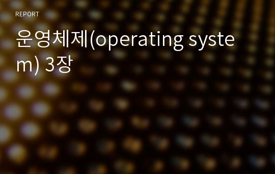 운영체제(operating system) 3장