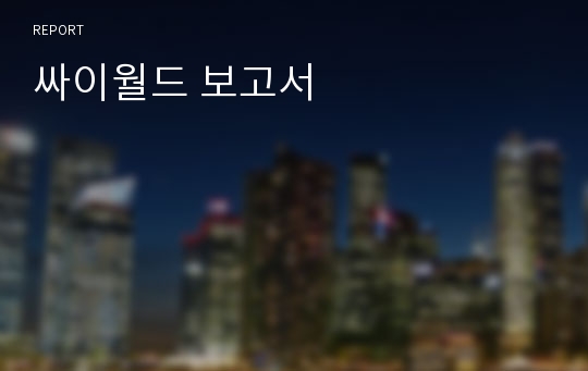 싸이월드 보고서