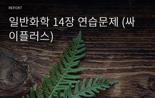 일반화학 14장 연습문제 (싸이플러스)