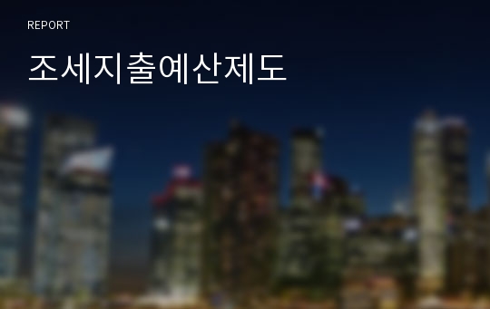 조세지출예산제도