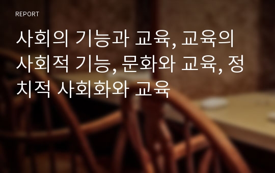 사회의 기능과 교육, 교육의 사회적 기능, 문화와 교육, 정치적 사회화와 교육