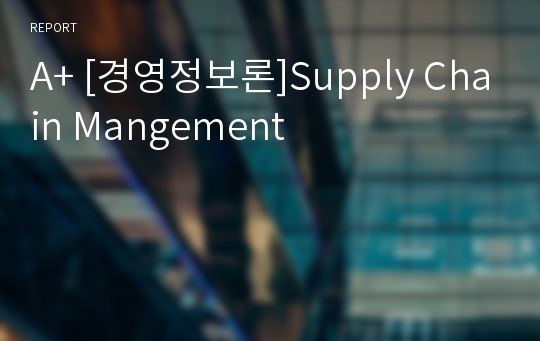 A+ [경영정보론]Supply Chain Mangement