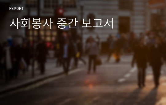 사회봉사 중간 보고서