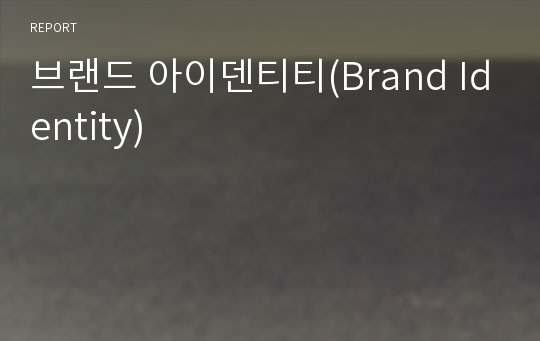 브랜드 아이덴티티(Brand Identity)