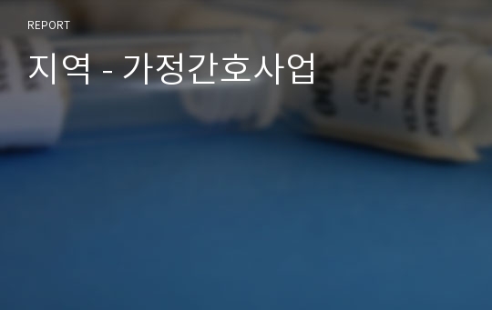 지역 - 가정간호사업