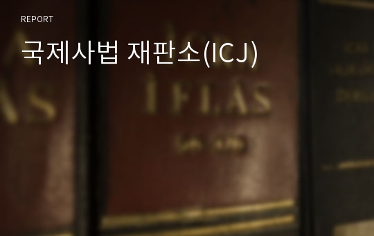 국제사법 재판소(ICJ)