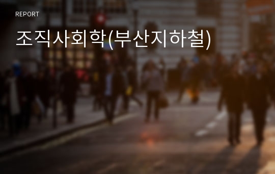 조직사회학(부산지하철)