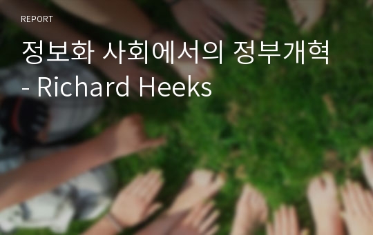 정보화 사회에서의 정부개혁 - Richard Heeks