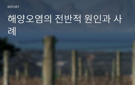 해양오염의 전반적 원인과 사례