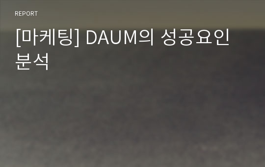 [마케팅] DAUM의 성공요인 분석