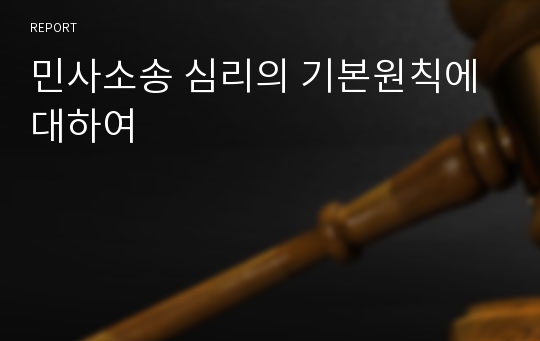 민사소송 심리의 기본원칙에 대하여